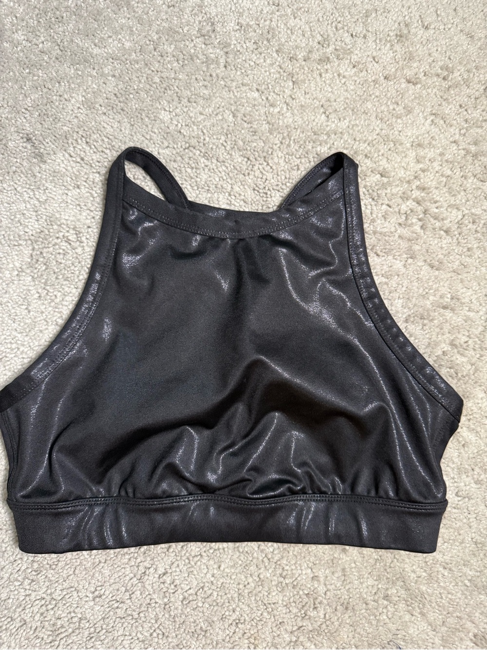 JoyLab Black High-Neck Shimmer Sports Bra